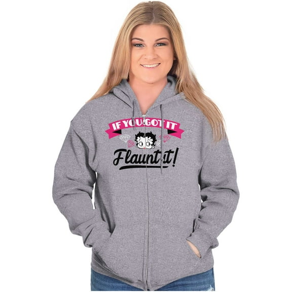 Betty Boop If You Got It Flaunt It Zip Hoodie Sweatshirt Women Brisco Brands S