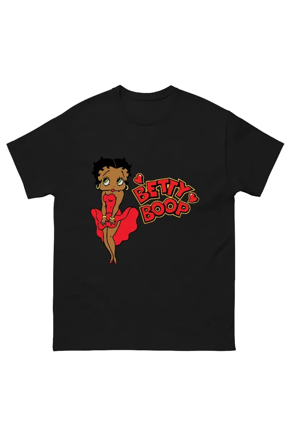 Betty Boop In Red Classic Animation Pinup Art Unisex T-Shirt V24017, Plus Size S–5XL Available