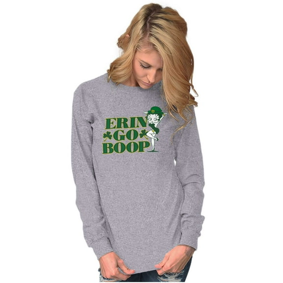 Betty Boop Irish St Patricks Day Women Plus Size Long Sleeve Tee Brisco Brands 3X