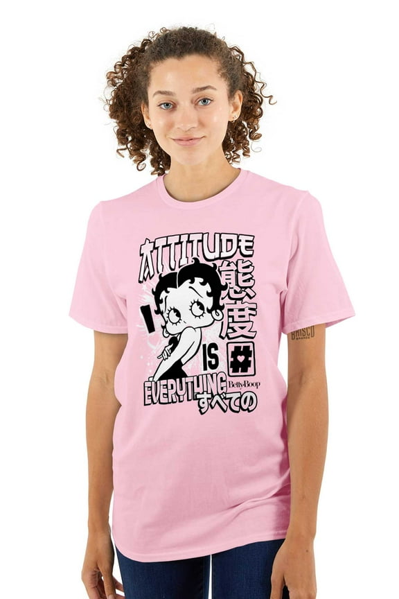 Betty Boop Kanji Hashtag Attitude Women Plus Size Graphic Tee Tees Brisco Brands 5X