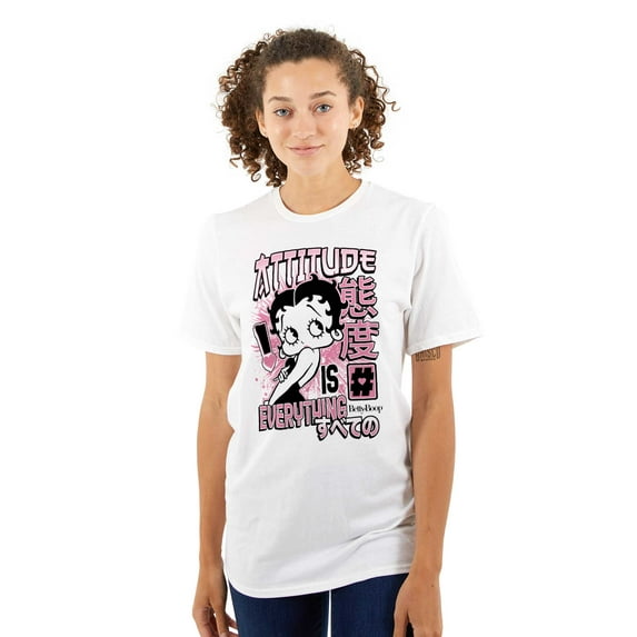 Betty Boop Kanji Hashtag Attitude Women Plus Size Graphic Tee Tees Brisco Brands 5X