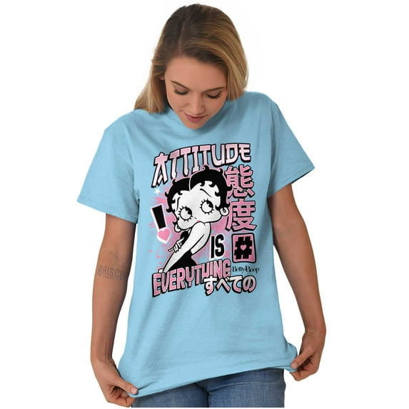 Betty Boop Kanji Hashtag Attitude Women Plus Size Graphic Tee Tees Brisco Brands 5X