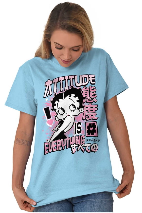 Betty Boop Kanji Hashtag Attitude Women's Graphic T Shirt Tees Brisco Brands L