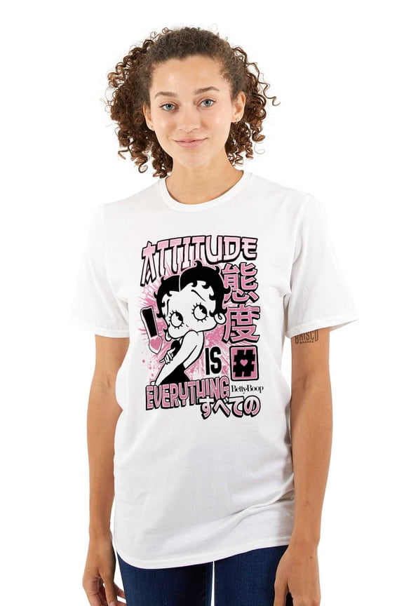Betty Boop Kanji Hashtag Attitude Women's Graphic T Shirt Tees Brisco Brands M