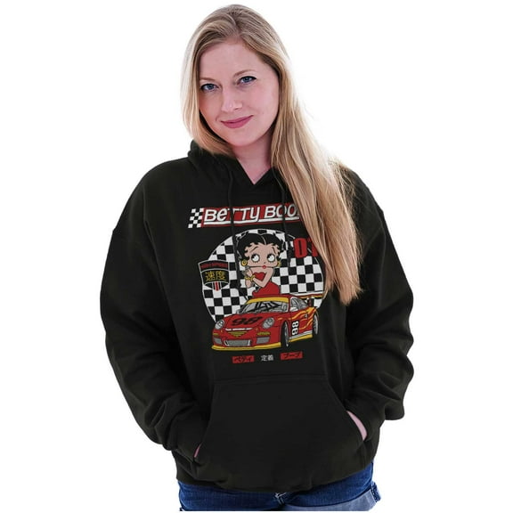 Betty Boop Kanji Racecar Cartoon Women Plus Size Hoodie Brisco Brands 4X