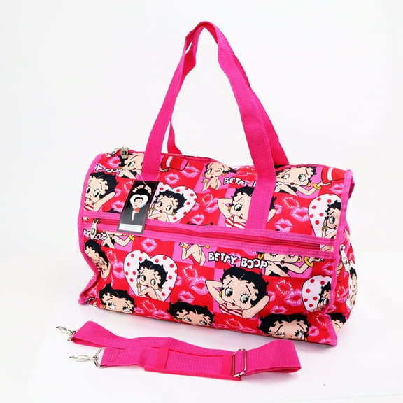 Betty Boop Large Canvas Duffel Bag Pink Weekender Overnight Bag
