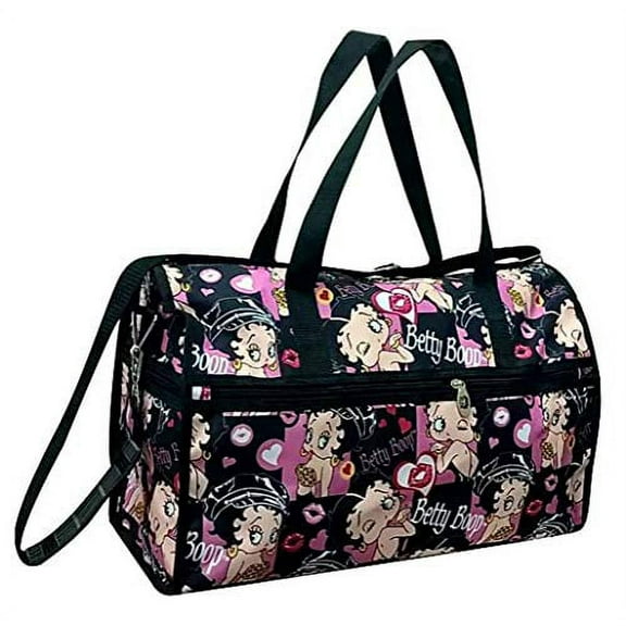 Betty Boop Large Duffel Bag, Durable Microfiber (Multi)