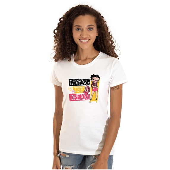 Betty Boop Living the Dream Cute Women's T Shirt Ladies Tee Brisco Brands S