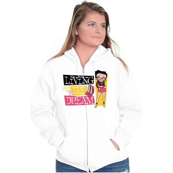 Betty Boop Living the Dream Cute Women Plus Size Zipper Hoodie Brisco Brands 4X