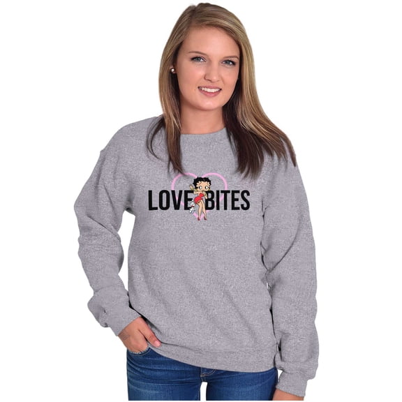 Betty Boop Love Bites Single Girls Women Crewneck Sweatshirt Brisco Brands X