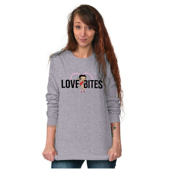 Betty Boop Love Bites Single Girls Women Plus Size Long Sleeve Graphic Tee Brisco Brands 2X
