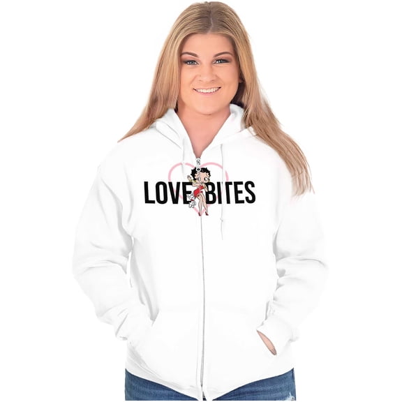 Betty Boop Love Bites Single Girls Women Plus Size Zipper Hoodie Brisco Brands 2X