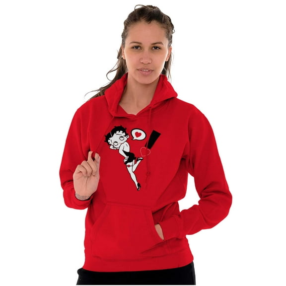 Betty Boop Love Heart Exclamation Hoodie Sweatshirt Women Brisco Brands L