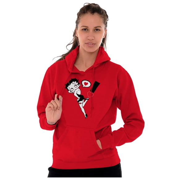 Betty Boop Love Heart Exclamation Hoodie Sweatshirt Women Brisco Brands S