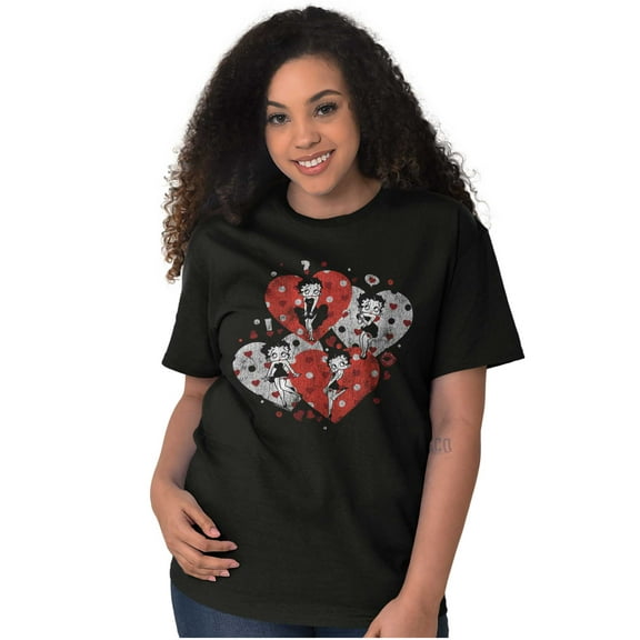 Betty Boop Love Hearts And Kisses Women Plus Size Graphic Tee Tees Brisco Brands 3X
