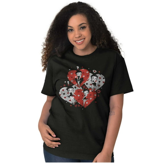 Betty Boop Love Hearts And Kisses Women's Graphic T Shirt Tees Brisco Brands S