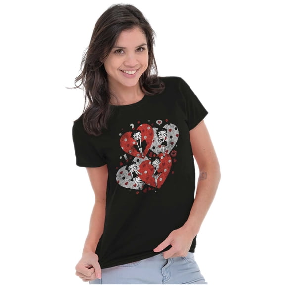 Betty Boop Love Hearts And Kisses Women's T Shirt Ladies Tee Brisco Brands S