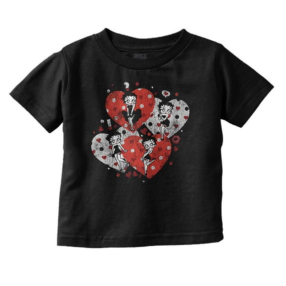 Betty Boop Love Hearts And Kisses Youth T Shirt Tee Girls Infant Toddler Brisco Brands 12M