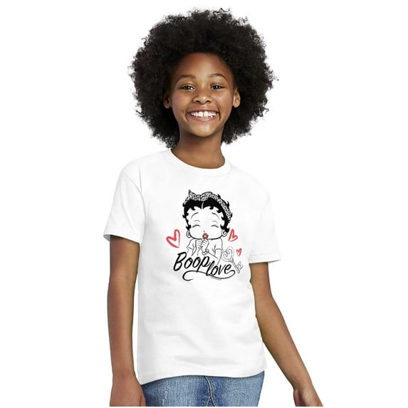 Betty Boop Love Hearts Cute Girls Kids T Shirt Tees Teen Brisco Brands X
