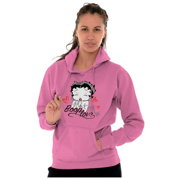 Betty Boop Love Hearts Cute Hoodie Sweatshirt Women Brisco Brands 3X