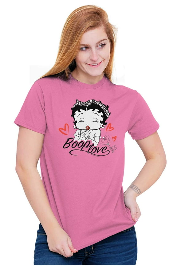 Betty Boop Love Hearts Cute Women Plus Size Graphic Tee Tees Brisco Brands 4X