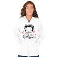 thumbnail image 1 of Betty Boop Love Hearts Cute Women Plus Size Zipper Hoodie Brisco Brands 2X, 1 of 5
