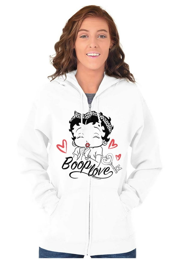 Love Hearts Cute Women Plus Size Zipper Hoodie Brisco Brands 2X