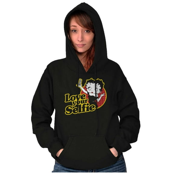 Betty Boop Love Your Selfie Cute Hoodie Sweatshirt Women Brisco Brands M