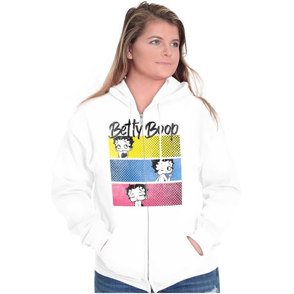 Betty Boop Lovers Cute Sassy Faces Women Plus Size Zipper Hoodie Brisco Brands 3X