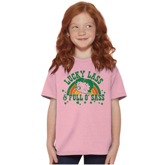 Betty Boop Lucky Lass Full O Sass Girls Kids T Shirt Tees Teen Brisco Brands L