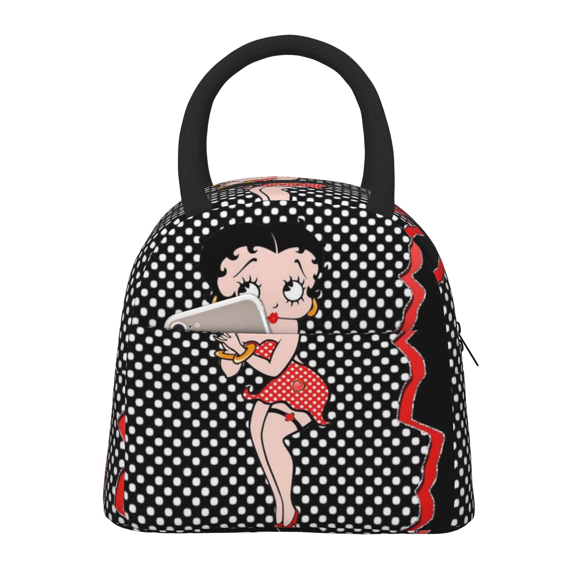 Betty Boop Lunch Bag For Women Men, Cartoon Lunch Box, Large Capacity Reusable Tote Bags For Work Picnic Travel