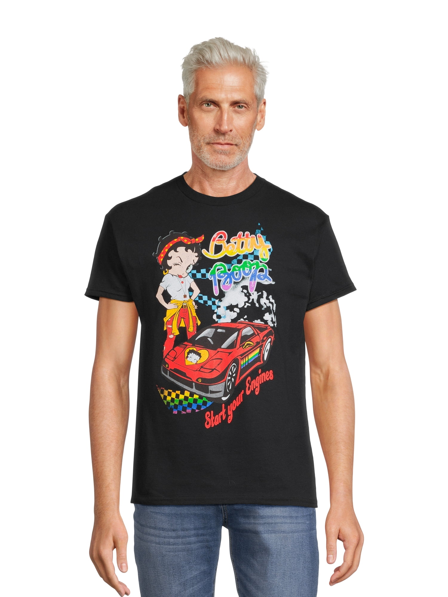 Betty Boop Men's & Big Men's Graphic Tee Shirts, Sizes S-3xl, Black Betty Boop Men's & Big Men's Graphic Tee Shirts, Sizes S-3xl, Black