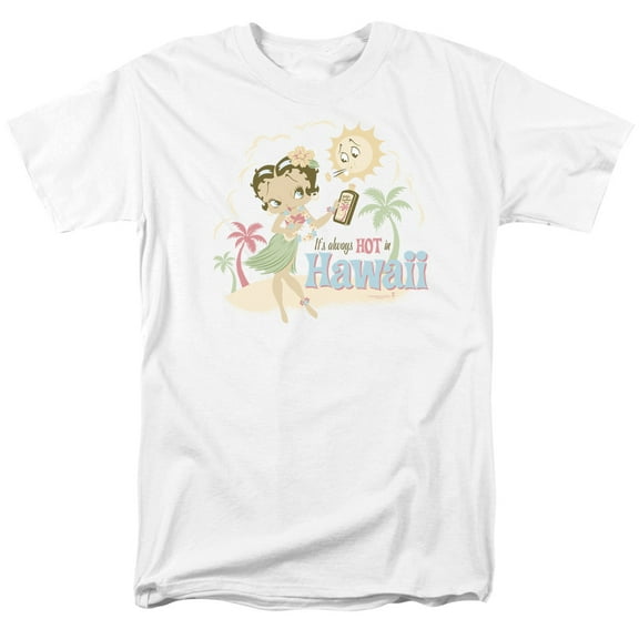 Betty Boop Men's  Hot In Hawaii T-shirt White