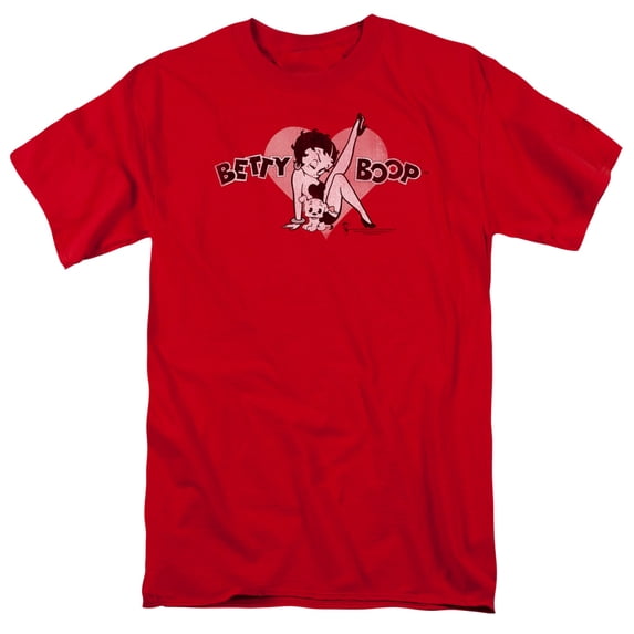 Betty Boop Men's Vintage Cutie Pup T-shirt Red