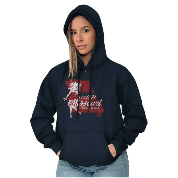 Betty Boop Missouri State Outline Hoodie Sweatshirt Women Brisco Brands L