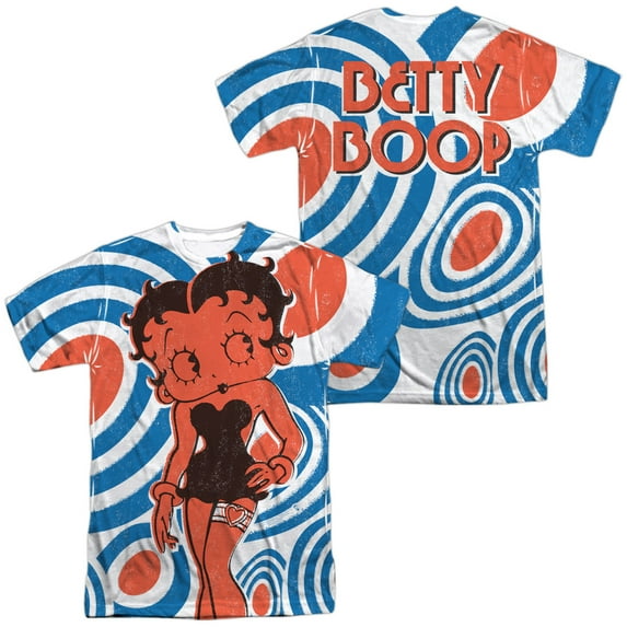 Betty Boop Mod Rings Unisex Adult Sublimated Costume T Shirt (Front/Back), 2X-Large Multicolor