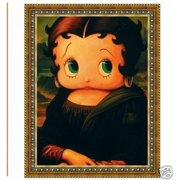 Betty Boop Mona Lisa Canvas Paint w/ Wood Frame 16x20"  Gift