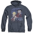 thumbnail image 1 of Betty Boop Moonlight Adult Heather Hoodie Sweatshirt Navy, 1 of 1