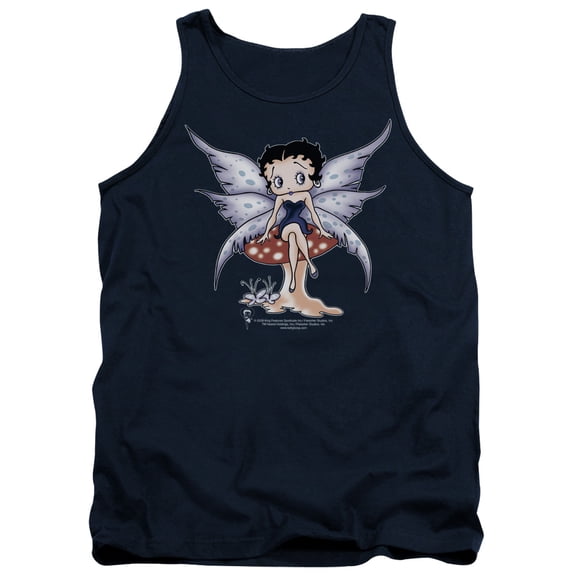 Betty Boop Mushroom Fairy Adult Tank Top Navy