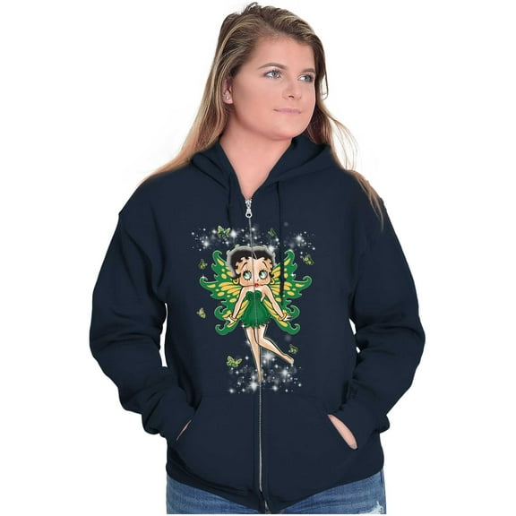 Betty Boop Mystical Fairy Wings Women Plus Size Zipper Hoodie Brisco Brands 4X