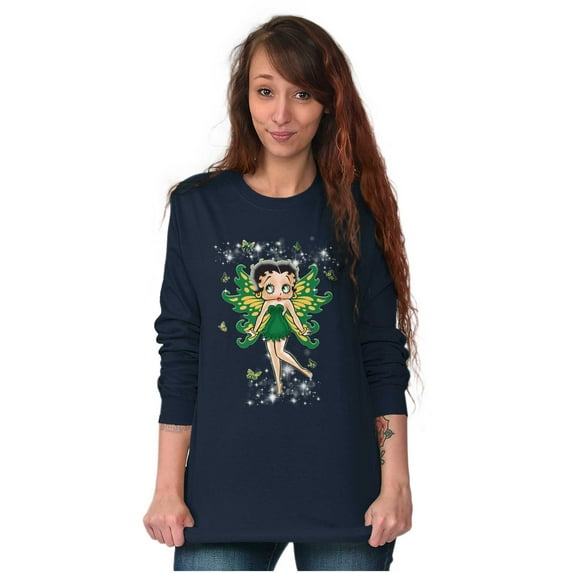 Betty Boop Mystical Fairy Wings Women's Long Sleeve T Shirt Brisco Brands M