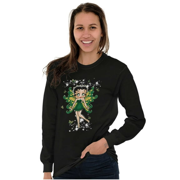 Betty Boop Mystical Fairy Wings Women's Long Sleeve T Shirt Brisco Brands S
