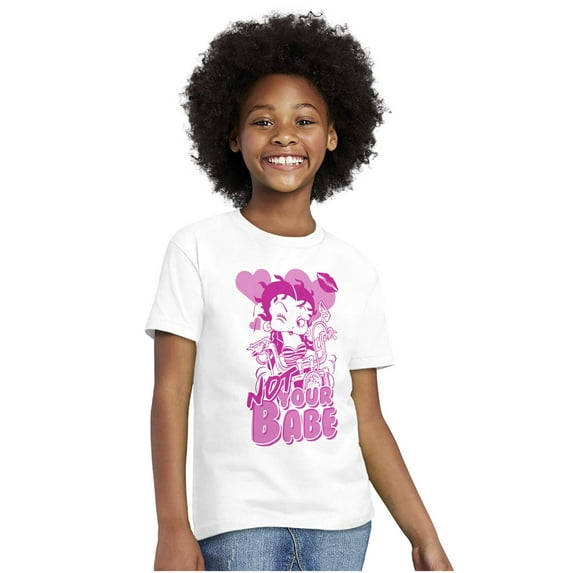 Betty Boop Not Your Babe Biker Girls Kids T Shirt Tees Teen Brisco Brands XS