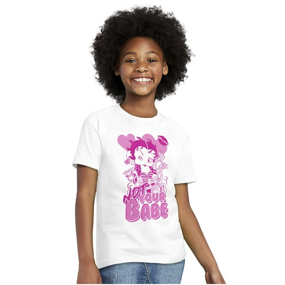 Betty Boop Not Your Babe Biker Girls Kids T Shirt Tees Teen Brisco Brands X