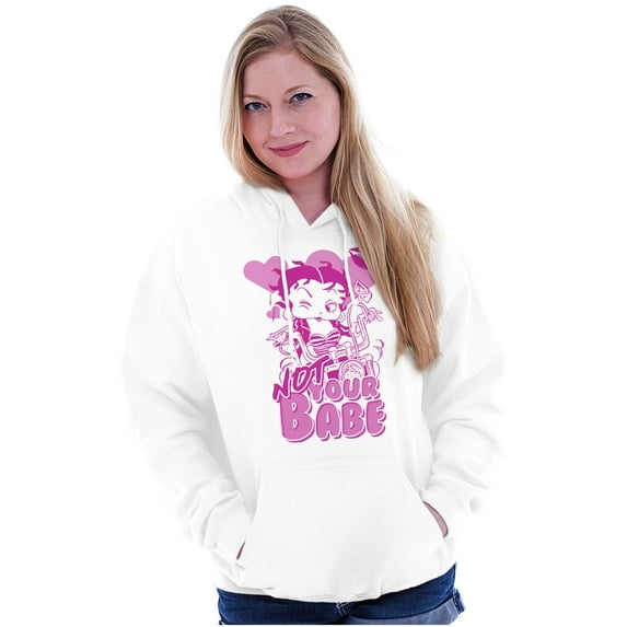 Betty Boop Not Your Babe Biker Hoodie Sweatshirt Women Brisco Brands S