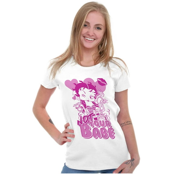 Betty Boop Not Your Babe Biker Women's T Shirt Ladies Tee Brisco Brands L