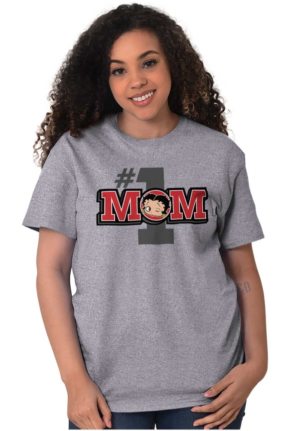 Betty Boop Number 1 Mom Mother's Day Women's Graphic T Shirt Tees Brisco Brands S
