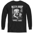 thumbnail image 1 of Betty Boop On The Line Youth Long Sleeve T-Shirt Tee Black, 1 of 1