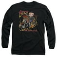 thumbnail image 1 of Betty Boop On Wheels Long Sleeve T-Shirt Adult 18/1 Black, 1 of 1