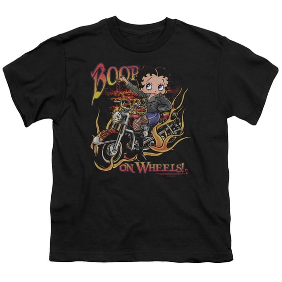 Betty Boop - On Wheels - Youth Short Sleeve Shirt - Small